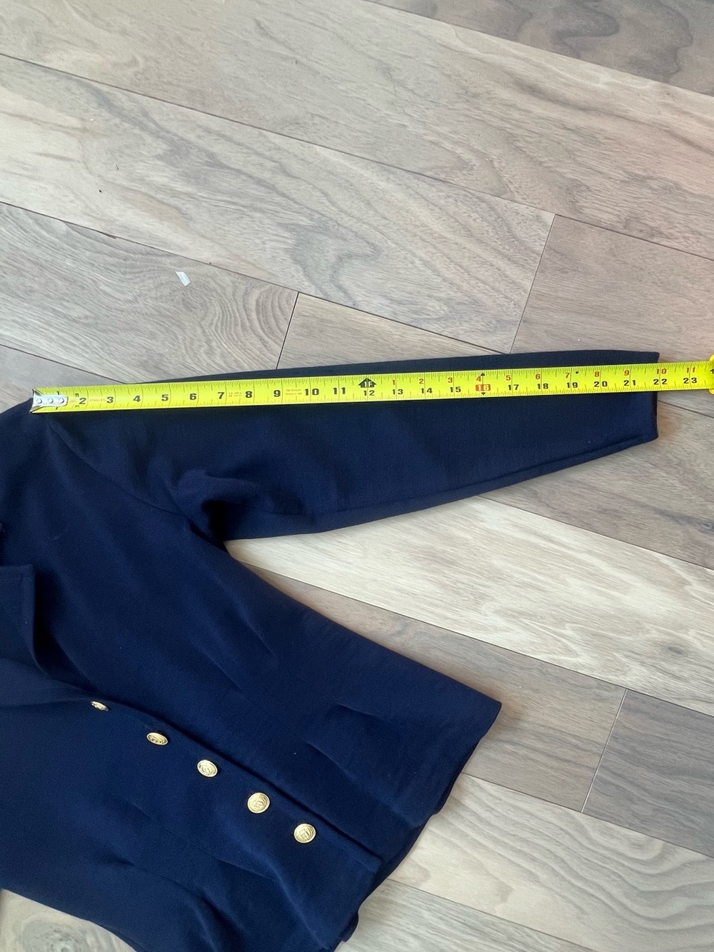 Liz Claiborne Navy PureWool Blazer Jacket Gold Trim Size 8P Preppy - Picture 5 of 8
